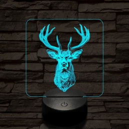A csodaszarvas 7 színű valósághű 3D led lámpa