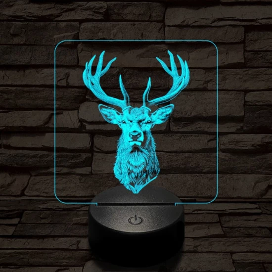 A csodaszarvas 7 színű valósághű 3D led lámpa