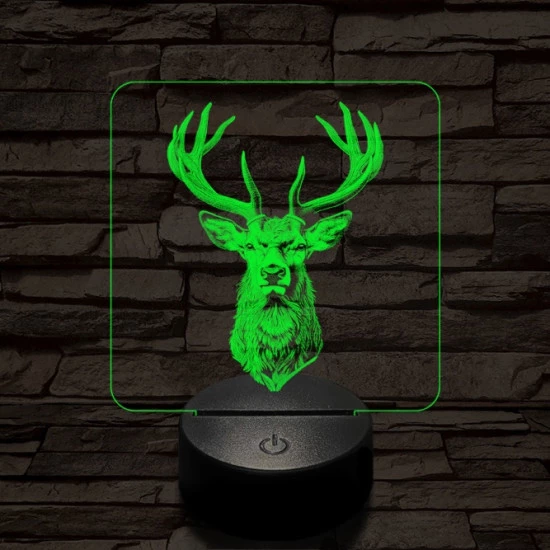 A csodaszarvas 7 színű valósághű 3D led lámpa