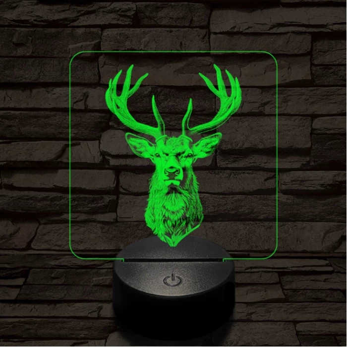 A csodaszarvas 7 színű valósághű 3D led lámpa