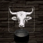 A tehéncsorda vezére 7 színű valósághű 3D led lámpa