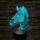 Bájos zebra 7 színű valósághű 3D led lámpa