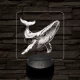 Hosszúszárnyú bálna 7 színű valósághű 3D led lámpa