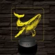 Hosszúszárnyú bálna 7 színű valósághű 3D led lámpa