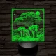 Elefántcsalád 7 színű valósághű 3D led lámpa