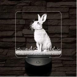 Szalutáló nyúl 7 színű valósághű 3D led lámpa