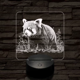 Vörös macskamedve 7 színű valósághű 3D led lámpa