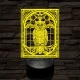 Mozaiküveg bagoly 7 színű  3D led lámpa