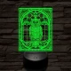 Mozaiküveg bagoly 7 színű  3D led lámpa