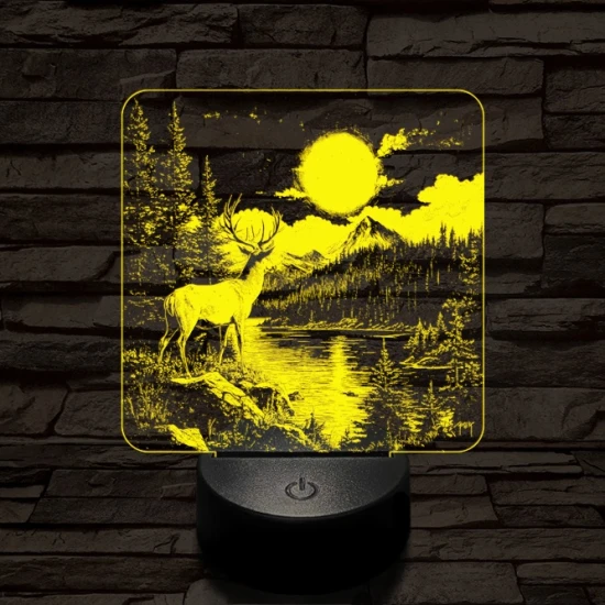 Gyönyörködő szarvas 7 színű valósághű 3D led lámpa