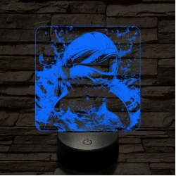 Boldog delfin 7 színű valósághű 3D led lámpa