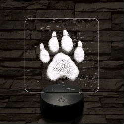 Kutyatappancs 7 színű  3D led lámpa