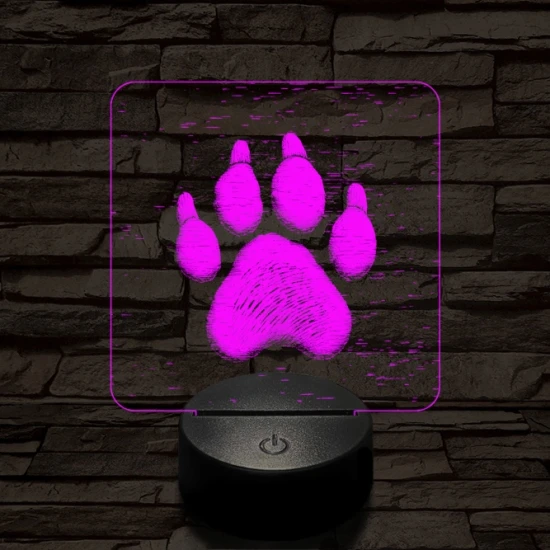 Kutyatappancs 7 színű  3D led lámpa