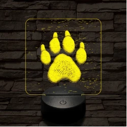 Kutyatappancs 7 színű  3D led lámpa