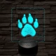 Kutyatappancs 7 színű  3D led lámpa