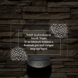 Humoros anyák napi emlékeztető 7 színű 3D led lámpa