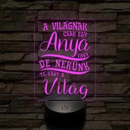 A világnak csak egy anya vagy – 7 színű, színváltós 3D LED lámpa