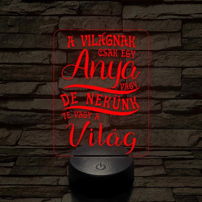 A világnak csak egy anya vagy – 7 színű, színváltós 3D LED lámpa