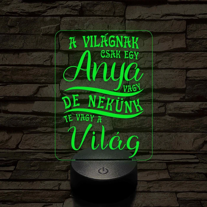 A világnak csak egy anya vagy – 7 színű, színváltós 3D LED lámpa