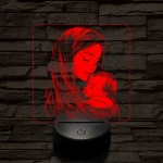 Anyai szeretet 7 színű valósághű 3D led lámpa