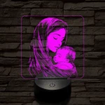 Anyai szeretet 7 színű valósághű 3D led lámpa