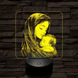 Anyai szeretet 7 színű valósághű 3D led lámpa