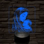 Anyai szeretet 7 színű valósághű 3D led lámpa