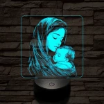 Anyai szeretet 7 színű valósághű 3D led lámpa