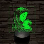 Anyai szeretet 7 színű valósághű 3D led lámpa