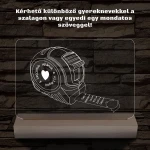 Apák napi mérőszalag gyerek nevekkel személyre szabott fa talppal 7 színű 3D led lámpa