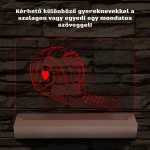 Apák napi mérőszalag gyerek nevekkel személyre szabott fa talppal 7 színű 3D led lámpa