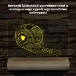 Apák napi mérőszalag gyerek nevekkel személyre szabott fa talppal 7 színű 3D led lámpa
