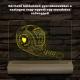 Apák napi mérőszalag gyerek nevekkel személyre szabott fa talppal 7 színű 3D led lámpa