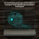 Apák napi mérőszalag gyerek nevekkel személyre szabott fa talppal 7 színű 3D led lámpa
