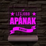 A legjobb Apának személyre szabott fa talppal 7 színű 3D led lámpa