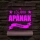A legjobb Apának személyre szabott fa talppal 7 színű 3D led lámpa