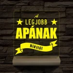 A legjobb Apának személyre szabott fa talppal 7 színű 3D led lámpa