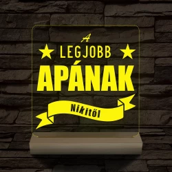 A legjobb Apának személyre szabott fa talppal 7 színű 3D led lámpa