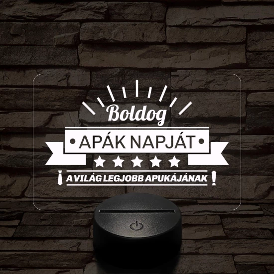 A világ legjobb apukája! 7 színű 3D led lámpa