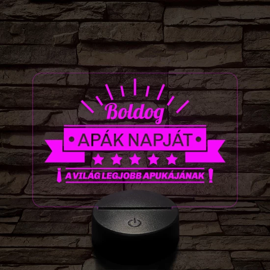 A világ legjobb apukája! 7 színű 3D led lámpa