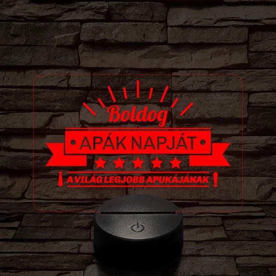 A világ legjobb apukája! 7 színű 3D led lámpa