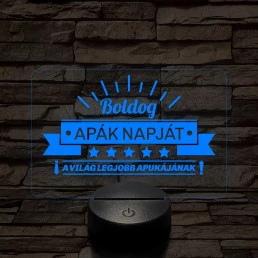 A világ legjobb apukája! 7 színű 3D led lámpa