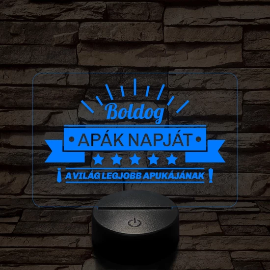 A világ legjobb apukája! 7 színű 3D led lámpa