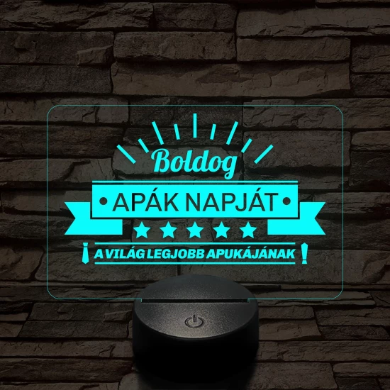 A világ legjobb apukája! 7 színű 3D led lámpa