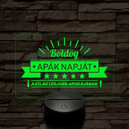 A világ legjobb apukája! 7 színű 3D led lámpa