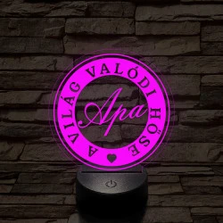 A világ valódi hőse, apa! 7 színű 3D led lámpa