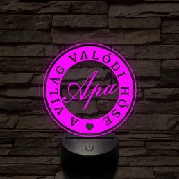 A világ valódi hőse, apa! 7 színű 3D led lámpa