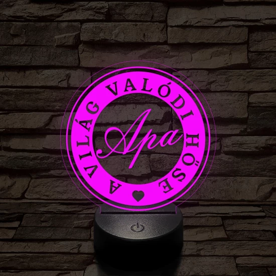 A világ valódi hőse, apa! 7 színű 3D led lámpa