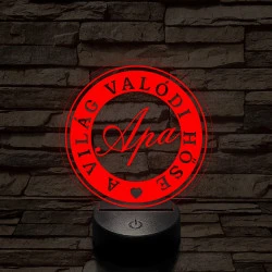 A világ valódi hőse, apa! 7 színű 3D led lámpa