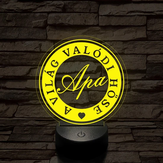 A világ valódi hőse, apa! 7 színű 3D led lámpa